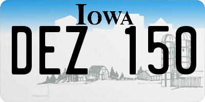IA license plate DEZ150