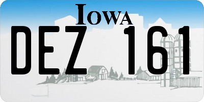 IA license plate DEZ161