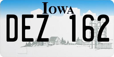 IA license plate DEZ162