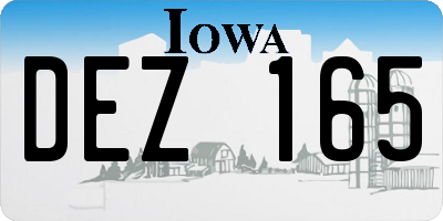 IA license plate DEZ165