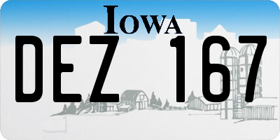 IA license plate DEZ167
