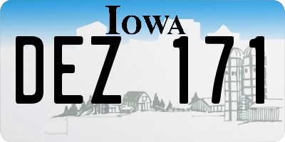 IA license plate DEZ171
