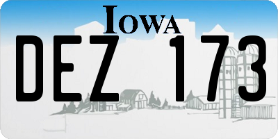 IA license plate DEZ173