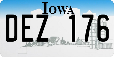IA license plate DEZ176