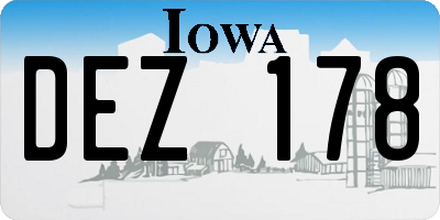 IA license plate DEZ178
