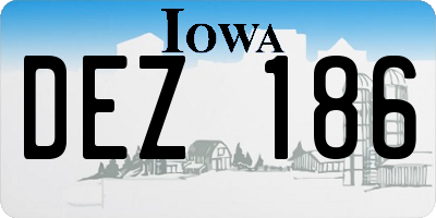 IA license plate DEZ186