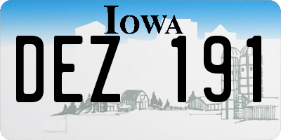 IA license plate DEZ191