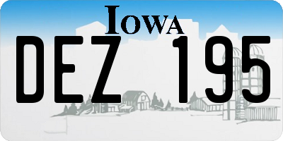 IA license plate DEZ195