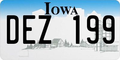 IA license plate DEZ199
