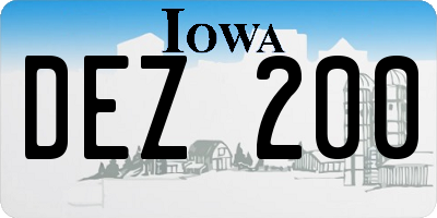 IA license plate DEZ200