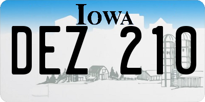 IA license plate DEZ210
