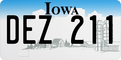 IA license plate DEZ211