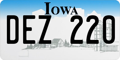 IA license plate DEZ220