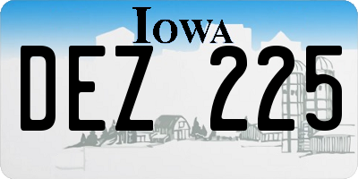 IA license plate DEZ225