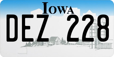 IA license plate DEZ228