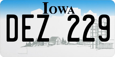 IA license plate DEZ229