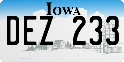 IA license plate DEZ233