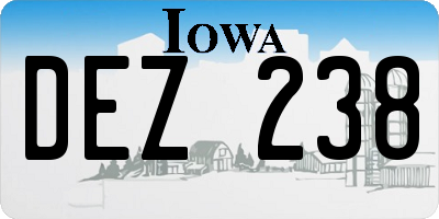 IA license plate DEZ238
