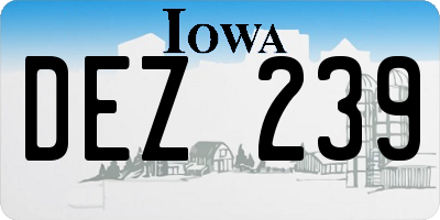 IA license plate DEZ239