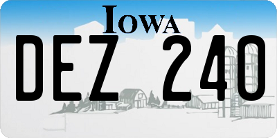 IA license plate DEZ240