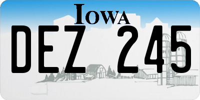 IA license plate DEZ245