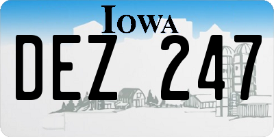 IA license plate DEZ247