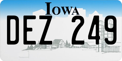 IA license plate DEZ249