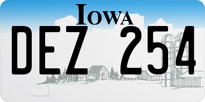 IA license plate DEZ254