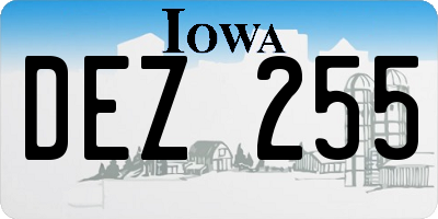 IA license plate DEZ255