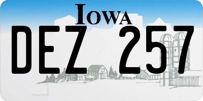 IA license plate DEZ257