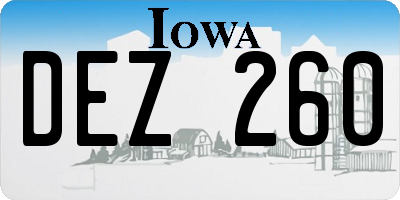 IA license plate DEZ260