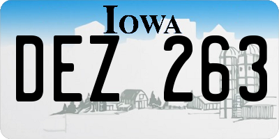 IA license plate DEZ263
