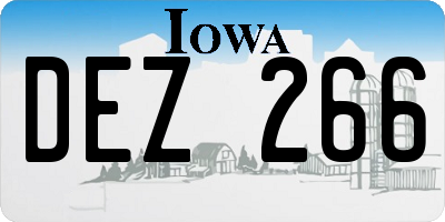 IA license plate DEZ266