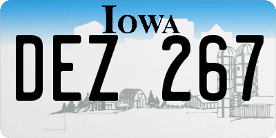 IA license plate DEZ267