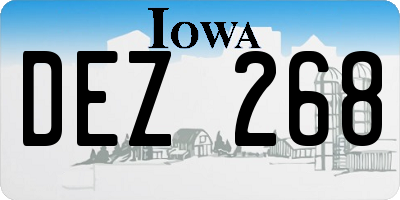 IA license plate DEZ268