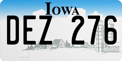 IA license plate DEZ276