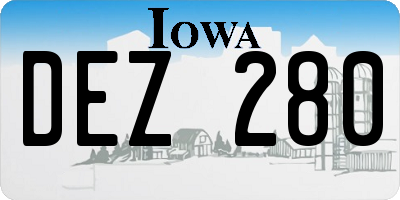 IA license plate DEZ280