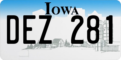 IA license plate DEZ281