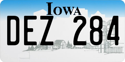 IA license plate DEZ284
