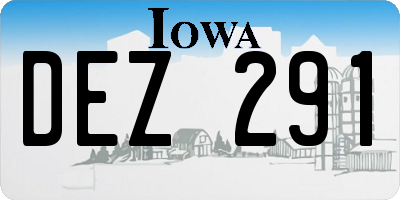 IA license plate DEZ291