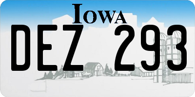 IA license plate DEZ293