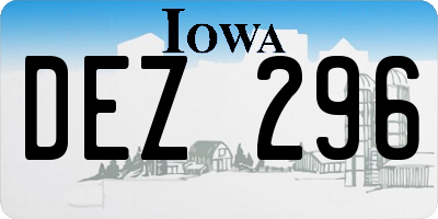 IA license plate DEZ296