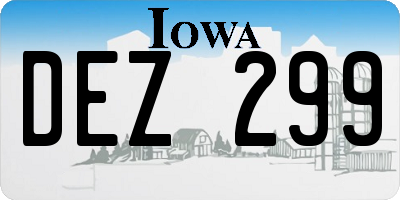 IA license plate DEZ299