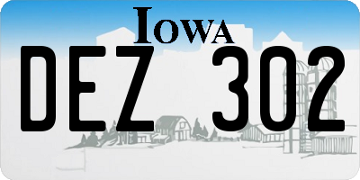 IA license plate DEZ302