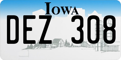 IA license plate DEZ308