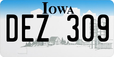 IA license plate DEZ309