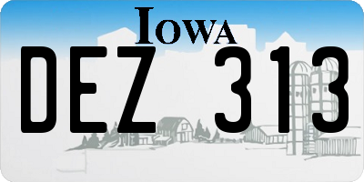 IA license plate DEZ313