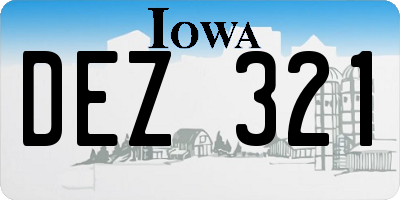 IA license plate DEZ321