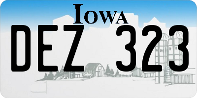 IA license plate DEZ323