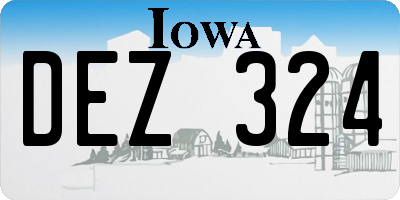IA license plate DEZ324